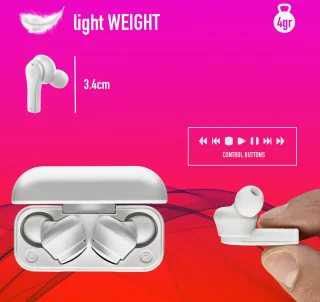 NGS Artica Bloom White True Wireless Bluetooth Koptelefoon