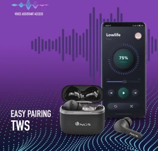 NGS Artica Crown Black Bluetooth True Wireless Hoofdtelefoon