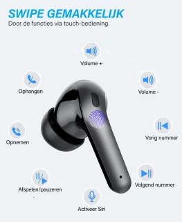 Nubex Draadloze Bluetooth Oordopjes 5.3 Zwart