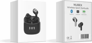 Nubex Draadloze Bluetooth Oordopjes 5.3 Zwart