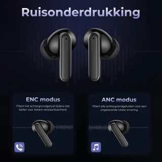 Nubex Draadloze Bluetooth Oordopjes Zwart BT 5.3