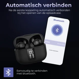 Nubex Draadloze Bluetooth Oordopjes Zwart BT 5.3