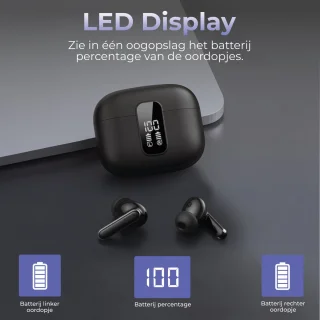 Nubex Draadloze Bluetooth Oordopjes Zwart BT 5.3