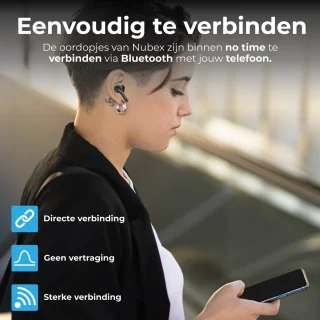 Nubex Draadloze Oordopjes Bluetooth 5.3 Zwart