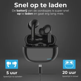 Nubex Draadloze Oordopjes Bluetooth 5.3 Zwart