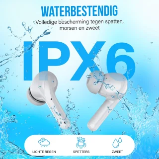Nubex Draadloze Oordopjes Wit met Oplaadcase