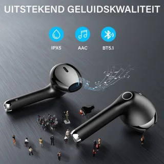 Nubex Draadloze Sport Oordopjes Zwart