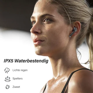 Nubex Draadloze Sport Oordopjes Zwart