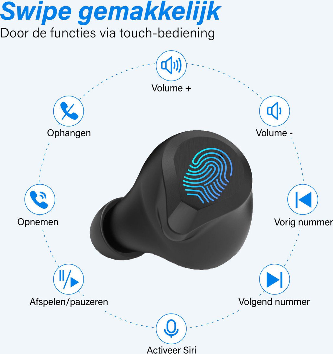 Nubex Sport Go Volledig Draadloze Bluetooth Oordopjes Zwart