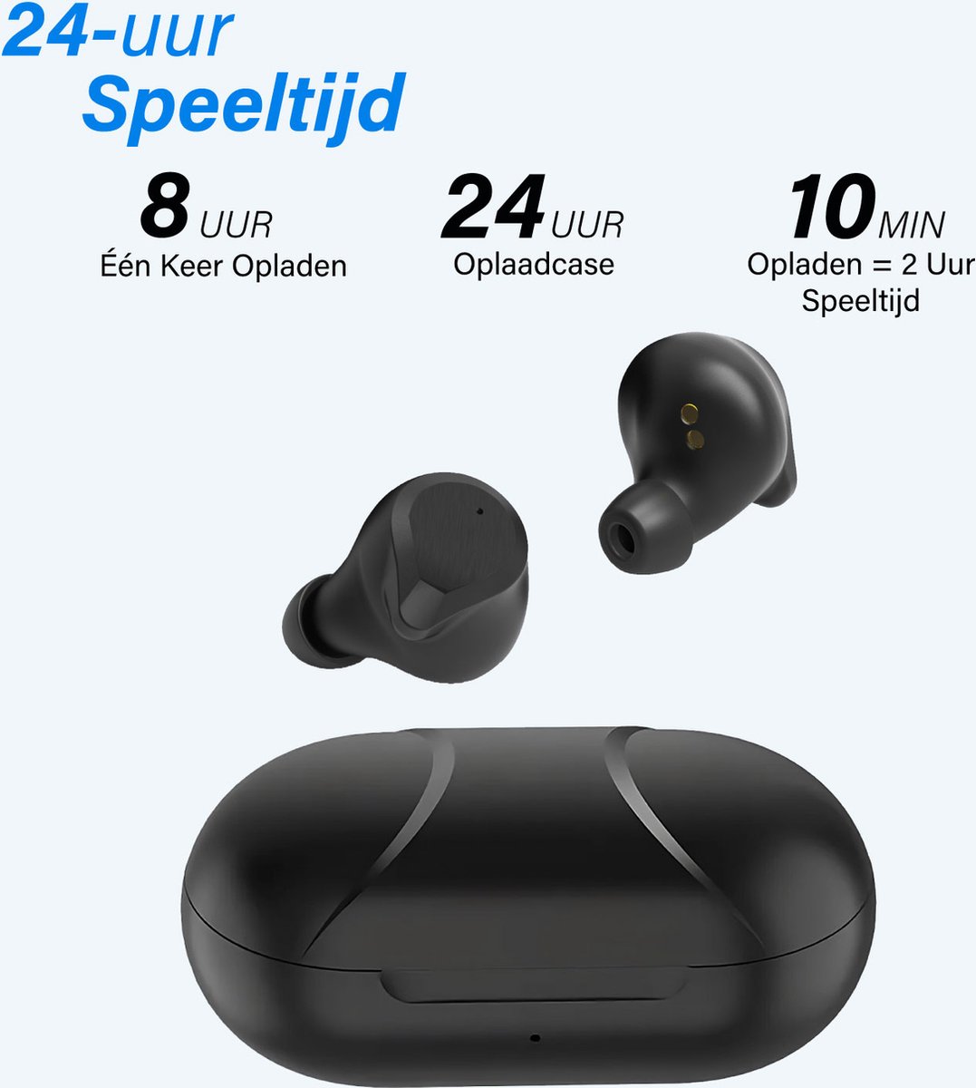 Nubex Sport Go Volledig Draadloze Bluetooth Oordopjes Zwart