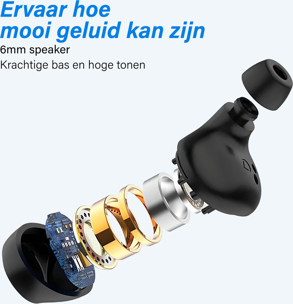 Nubex Sport Go Volledig Draadloze Bluetooth Oordopjes Zwart