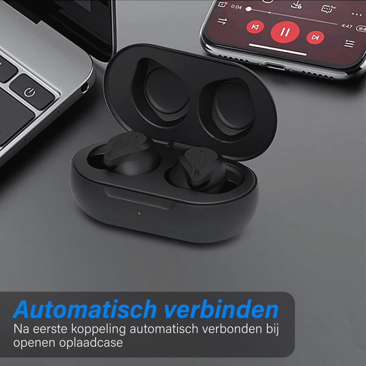 Nubex Sport Go Volledig Draadloze Bluetooth Oordopjes Zwart
