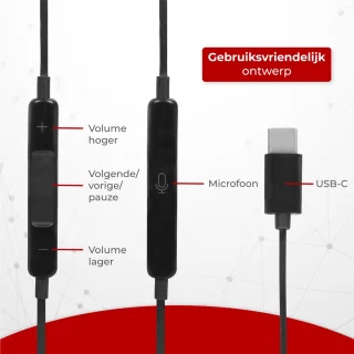 Nuvance In-Ear Oordopjes met USB-C Zwart