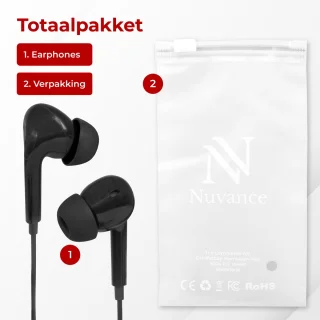 Nuvance In-Ear Oordopjes met USB-C Zwart