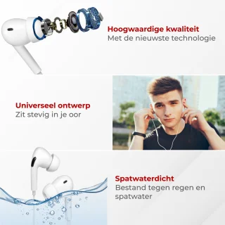 Nuvance Oordopjes In-Ear Met Draad USB-C Wit