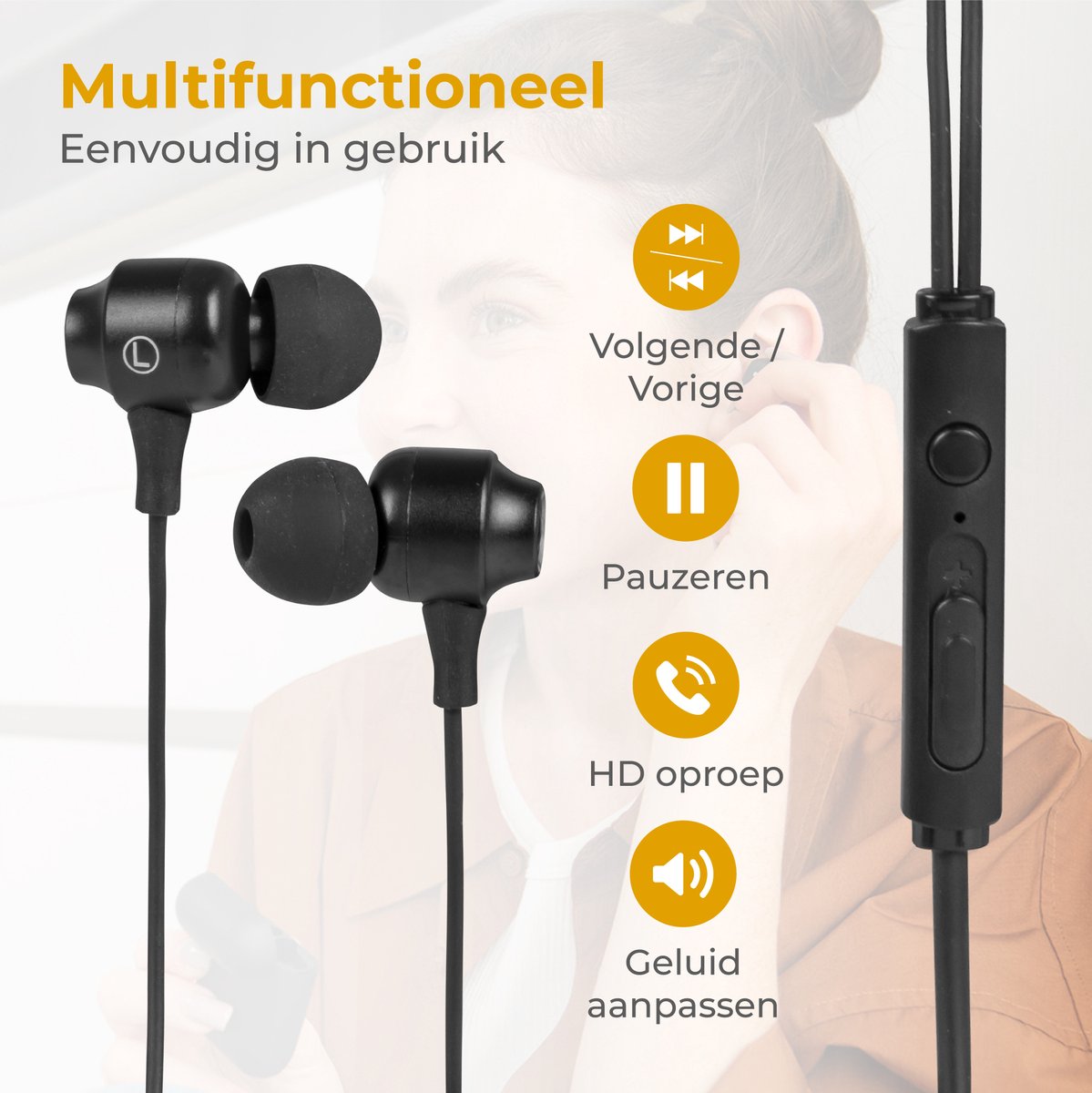 Nuvance USB-C In-Ear Oordopjes Zwart