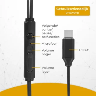 Nuvance USB-C In-Ear Oordopjes Zwart