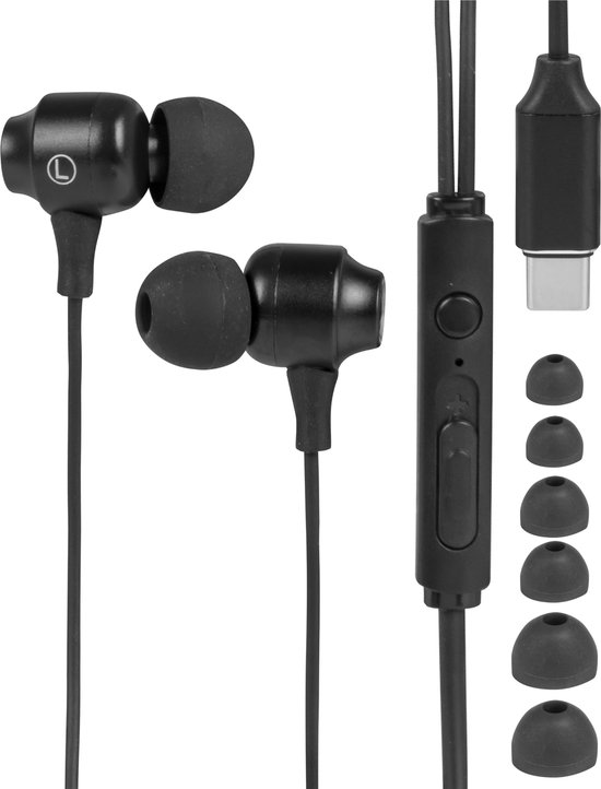 Nuvance USB-C In-Ear Oordopjes Zwart