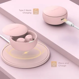 OneMelon Drops Draadloze Bluetooth 5.3 Oordopjes Roze