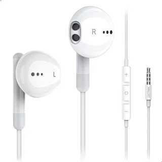 Oortjes met draad en microfoon 3,5mm jack wit