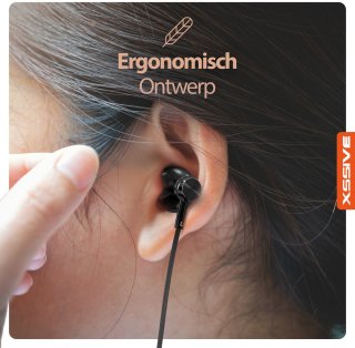 Oortjes Zwart met Microfoon en Afstandsbediening Draadgebonden