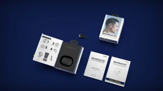 OpenRock Pro Beige - Draadloze Open-Ear Hoofdtelefoon