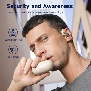 OpenRock Pro Beige - Draadloze Open-Ear Hoofdtelefoon