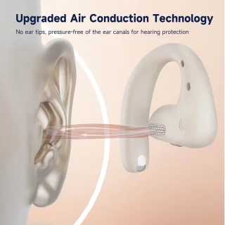 OpenRock Pro Beige - Draadloze Open-Ear Hoofdtelefoon