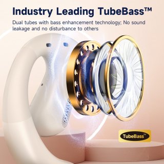 Wat vinden we goed aan de OpenRock Pro Beige - Draadloze Open-Ear Hoofdtelefoon