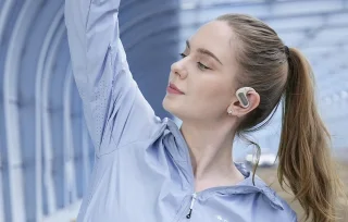 OpenRock Pro Beige - Draadloze Open-Ear Hoofdtelefoon
