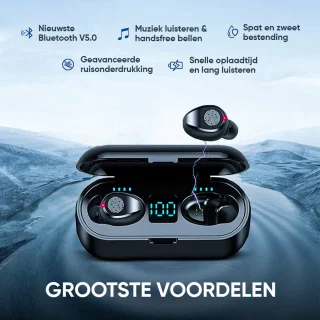 Otiume Bluetooth Draadloze Oordopjes Zwart