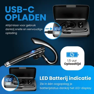 Otiume Draadloze Bluetooth Headset met Oplaadkoffer