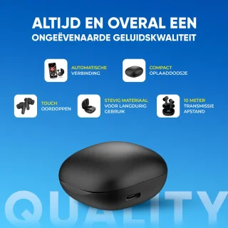 Otiume Draadloze Bluetooth Oordopjes Zwart