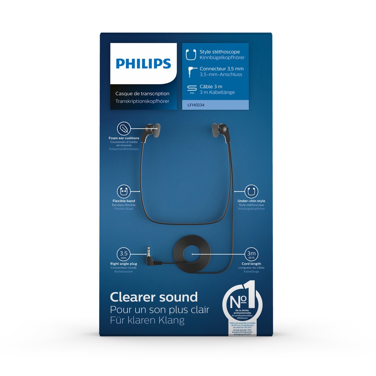 Philips LFH0234 Neckband Hoofdtelefoon Zwart