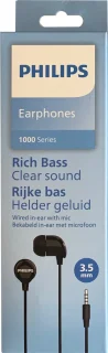 Philips TAE1156BK In-Ear Koptelefoon Zwart