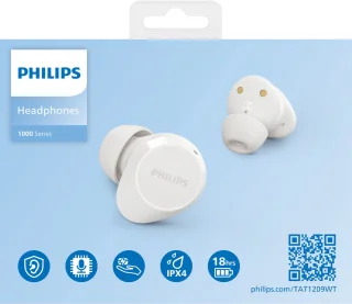 PHILIPS TAT1209WT True Wireless In Ear Bluetooth Headphones Wit