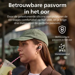 PHILIPS TAT5000BK/00 draadloze oordopjes - zwart