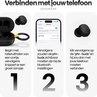 Phreeze Buds Mini Draadloze Oordopjes Zwart