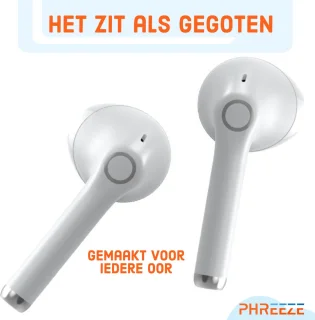Phreeze Draadloze Bluetooth Oordopjes 2e Generatie Wit