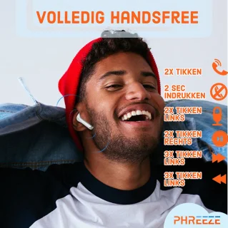 Phreeze Draadloze Bluetooth Oordopjes 2e Generatie Wit