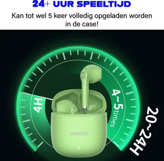 Phreeze Draadloze Oordopjes 2e Gen Groen