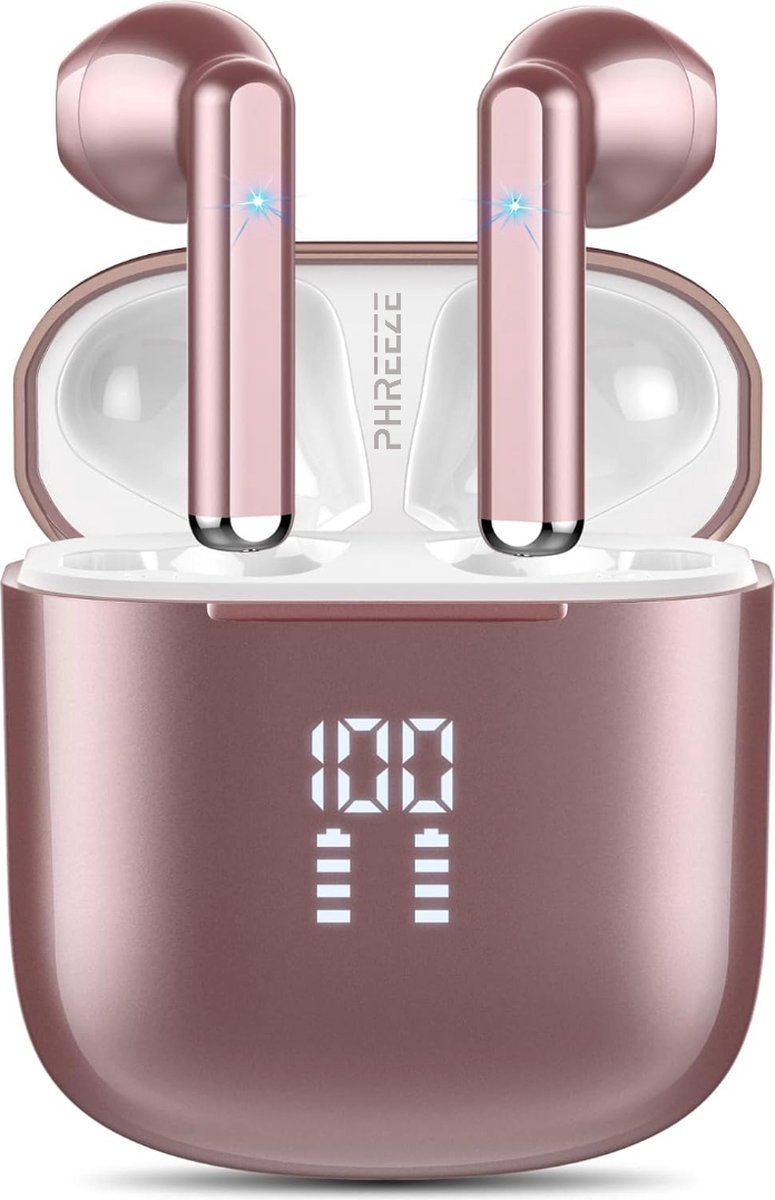 De Phreeze Draadloze Oordopjes Roze Goud Bluetooth in één oogopslag