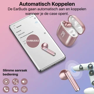 Phreeze Draadloze Oordopjes Roze Goud Bluetooth