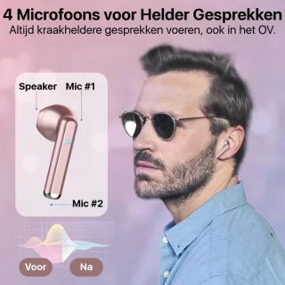 Phreeze Draadloze Oordopjes Roze Goud Bluetooth