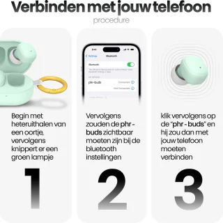 Phreeze Mini EarBuds Draadloze Oordopjes Groen Bluetooth 5.4