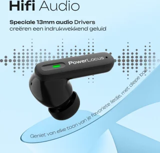 PowerLocus Fit Draadloze Bluetooth Oordopjes Zwart