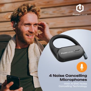 PowerLocus Move Draadloze Open-Ear Bluetooth Oordopjes Zwart