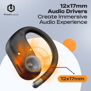 PowerLocus Move Draadloze Open-Ear Bluetooth Oordopjes Zwart