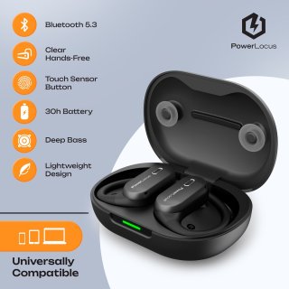 PowerLocus Move Draadloze Open-Ear Bluetooth Oordopjes Zwart