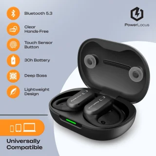 PowerLocus Move Draadloze Open-Ear Bluetooth Oordopjes Zwart